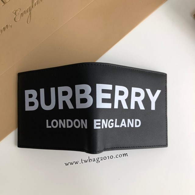 Burberry專門店新款男士錢包 巴寶莉徽標印花皮革短夾 yxb1000